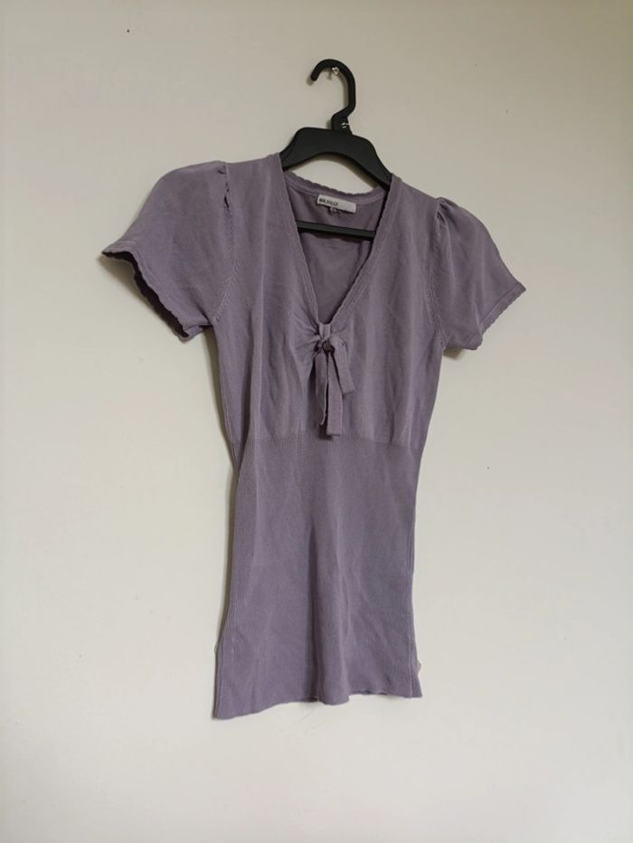 Haut lilas manches courtes à nœud – MNG Basics  vintage