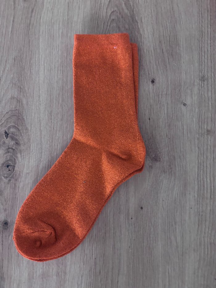 Chaussettes pailletées orange - photo numéro 3