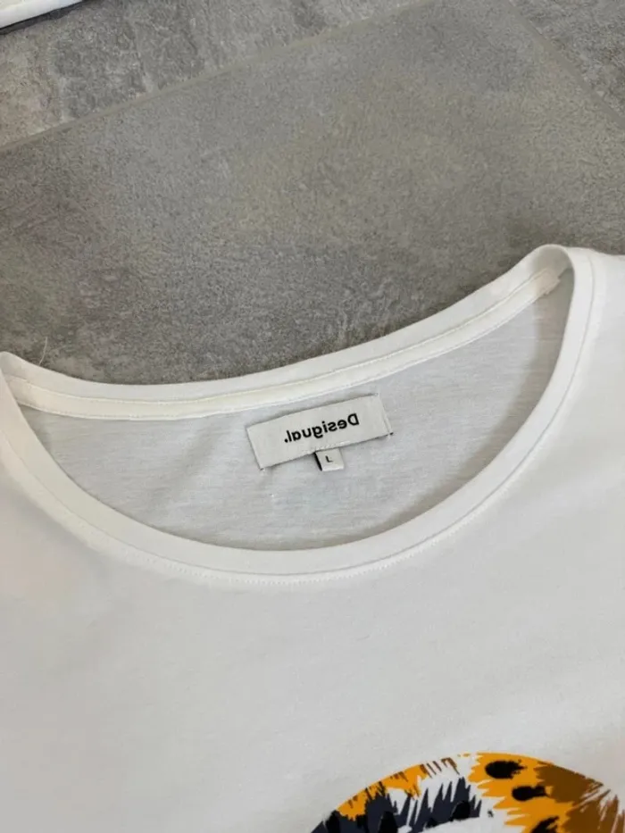 T-shirt Desigual femme blanc taille L neuf - photo numéro 5