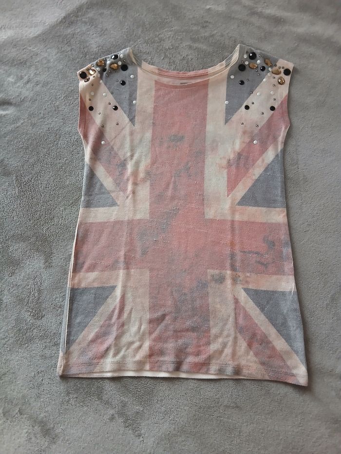 Top Bershka Union Jack avec Détails Bijoux Taille S - photo numéro 1