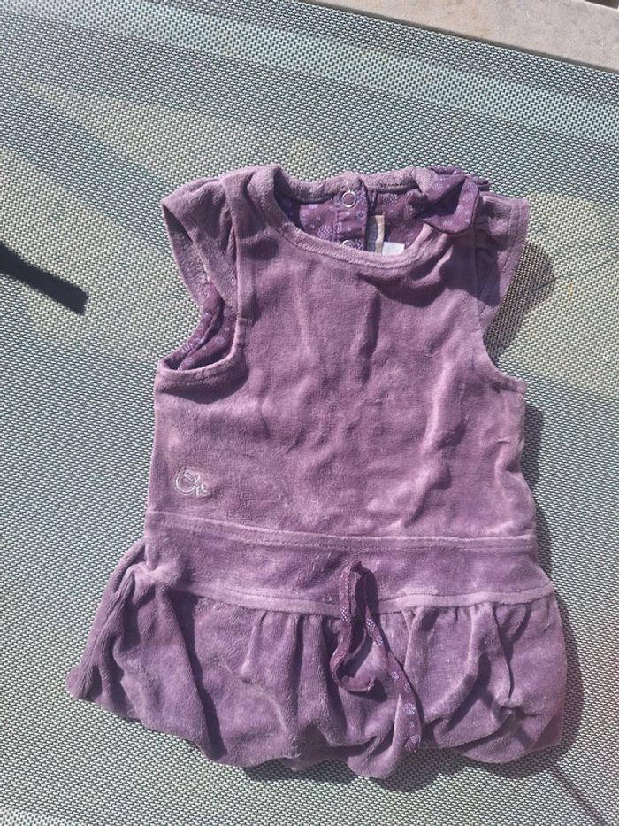 Robe velour violet uni