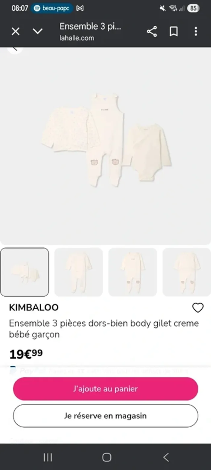 Ensemble 1 mois kimbaloo neuf - photo numéro 5