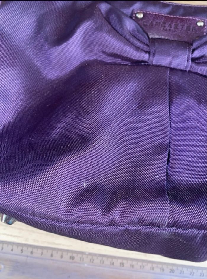 Sac à main violet petit noeud Lancaster tissu Paris prune - photo numéro 3