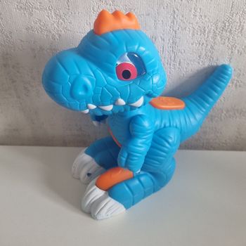 dinosaure interactif bleu enregistre ta voix jouet sonore enfant