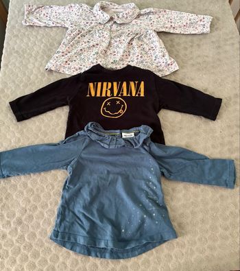 Lot de 3 t-shirts manches longues 9 mois 71 cm