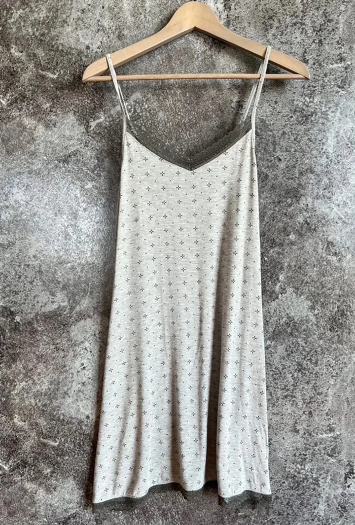 Nuisette grise Tex taille M Women gray nightie Camicia notte grigia donna Graues Nachthemd Damen