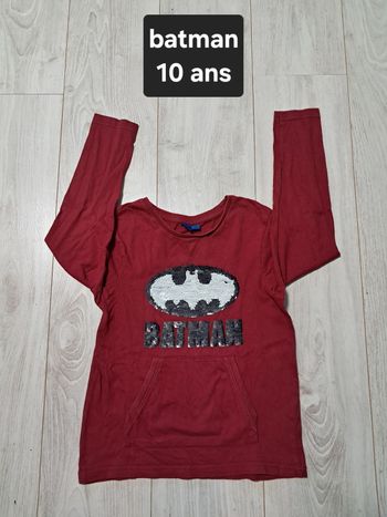 Tee-shirt ML batman 10 ans