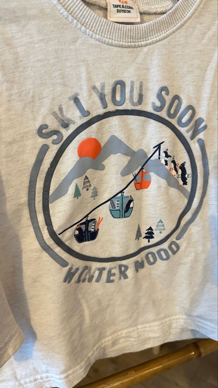 💜 Pyjama deux pièces blanc motif hiver tape à l’œil 5 ans 💜 - photo numéro 8