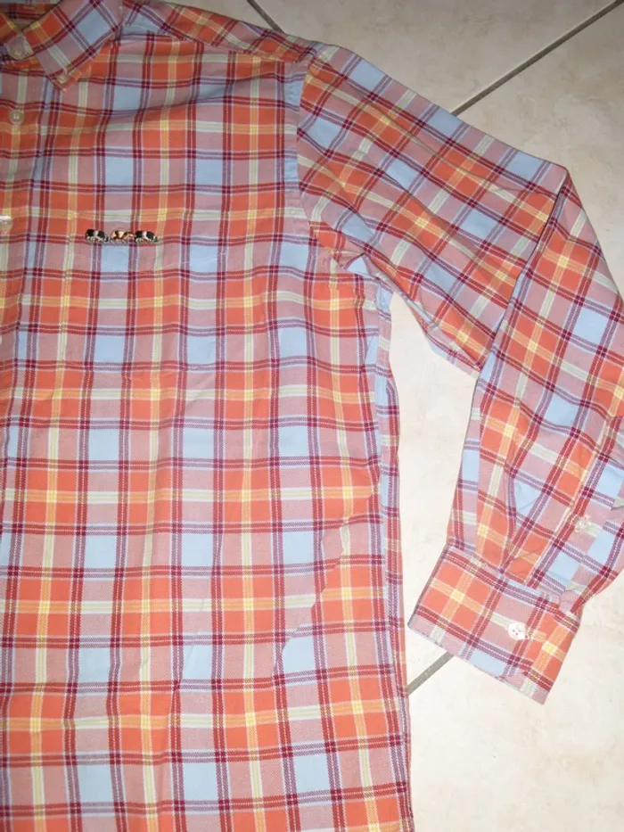 chemise manche longue a carreaux rose bleu Mise au Green L - photo numéro 3