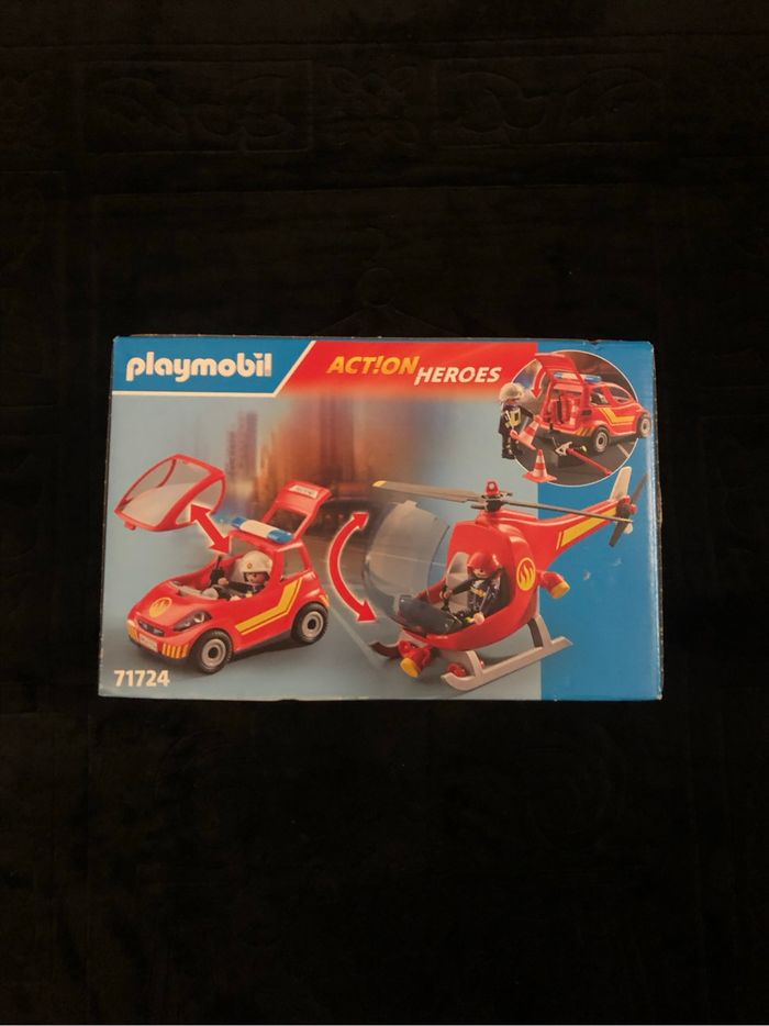 Playmobil Pompier Hélicoptère Voiture neuf scellé - photo numéro 2