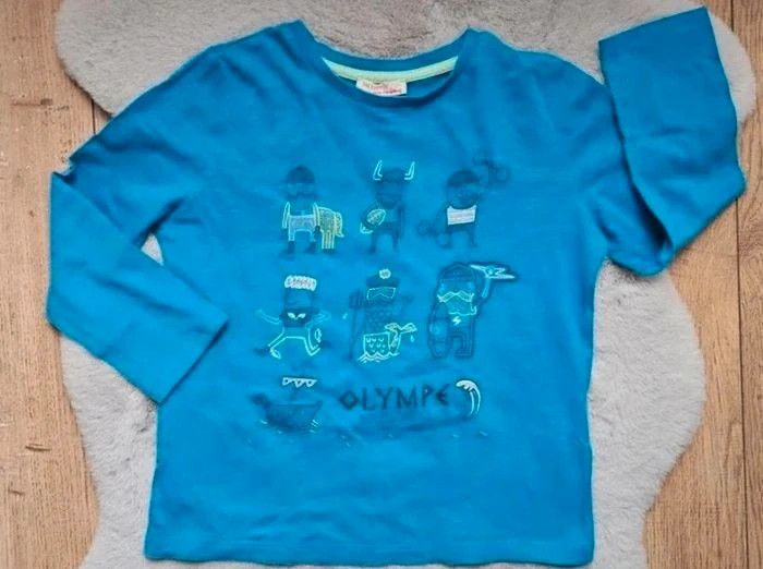 T.shirt manches longues bleu et vert Du pareil au même 5 ans