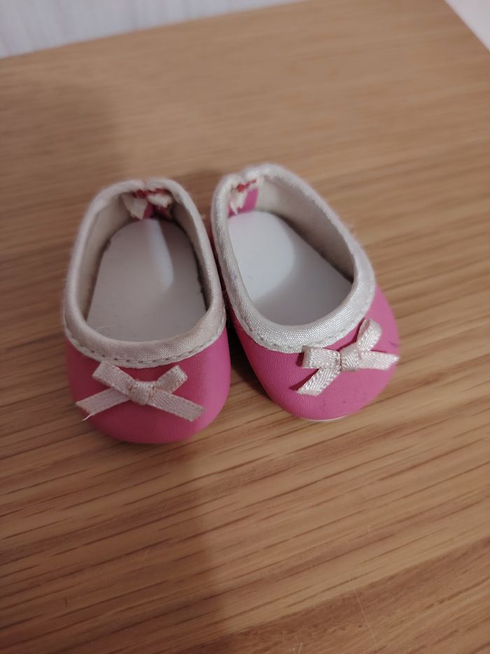 Ballerines roses corolle noeud blanc