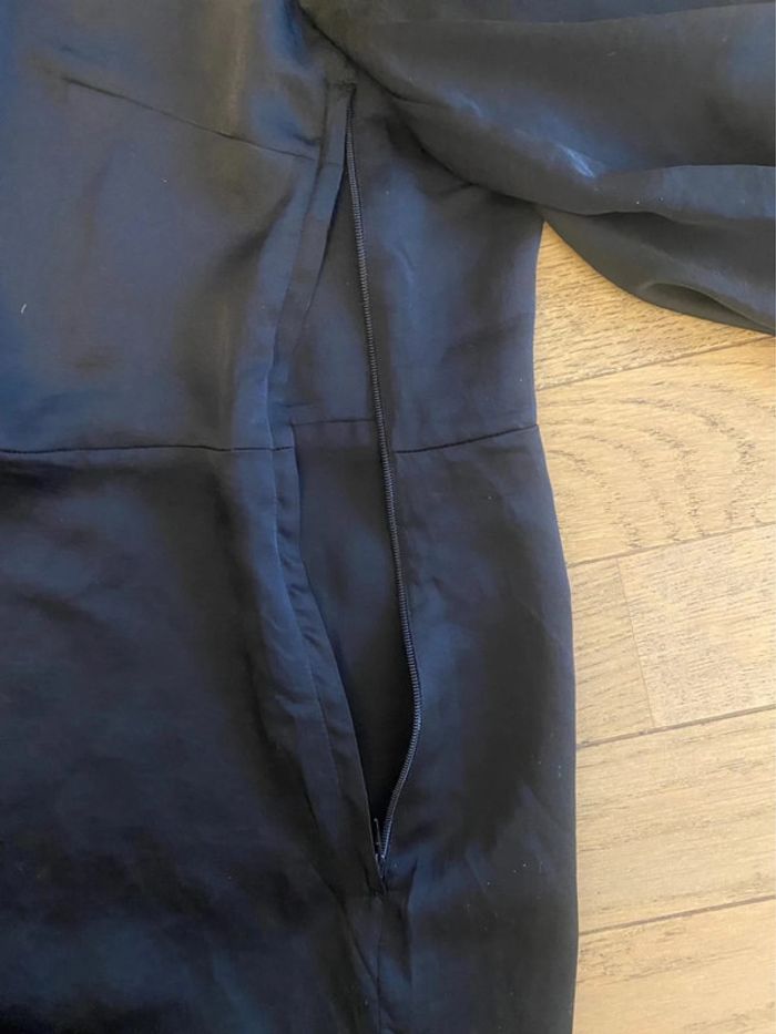 Robe satinée noire manches longues H&M Concious - photo numéro 5