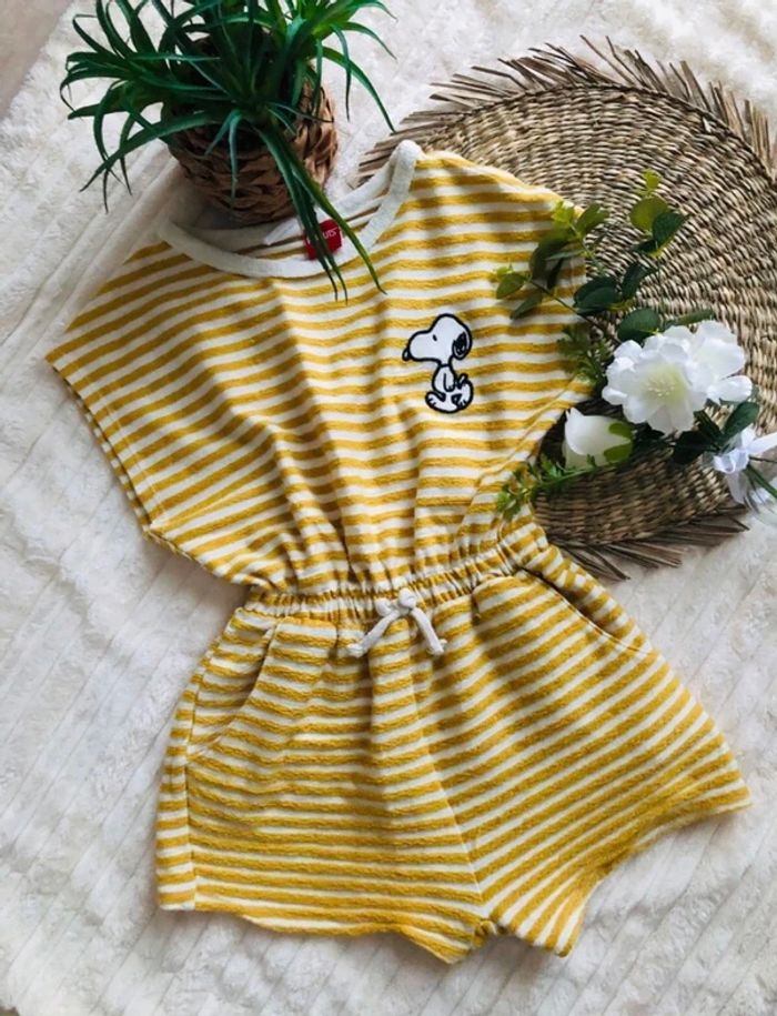Combinaison short moutarde fille Zara - photo numéro 3