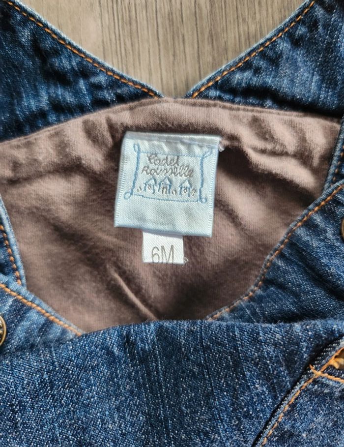 Robe salopette jean bleu 6 mois - photo numéro 3