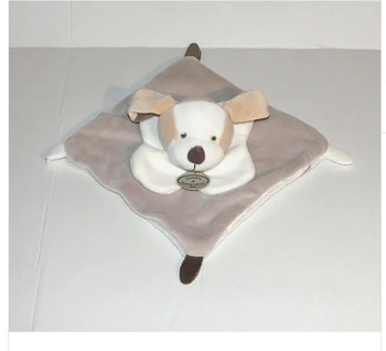 Doudou Plat Dumbo L Eléphant 20 x 20 cm - Set Doudou Enfant Disney Avec mouchoir Gris Et Bleu