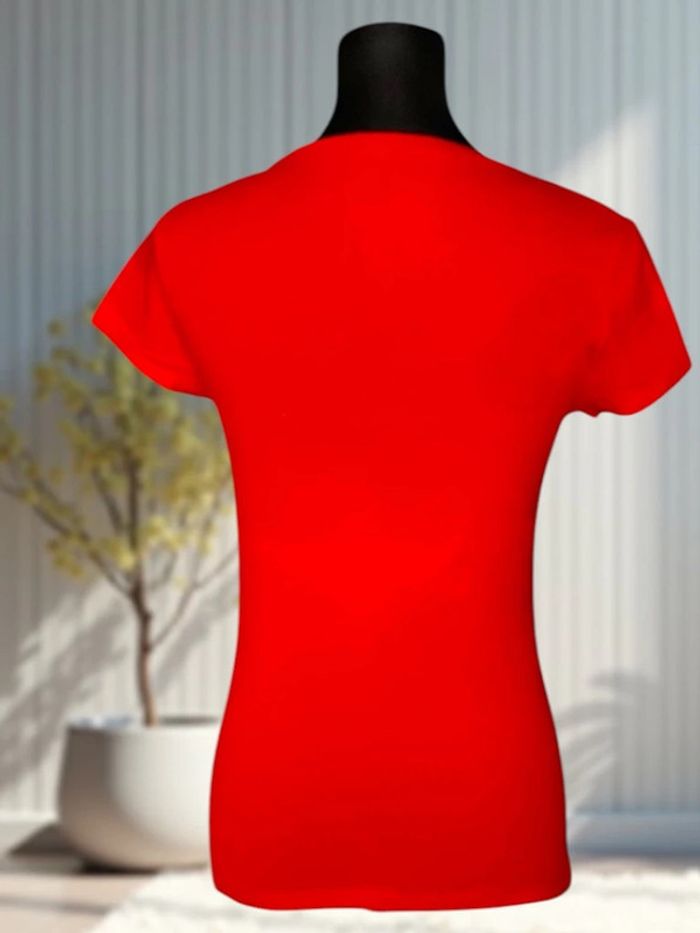 T-shirt col V rouge vif – Petit Bateau 16A - 36/38 - photo numéro 3