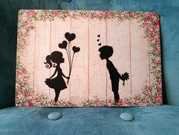 Plaque métal amoureux saint valentin neuve 20x30cm