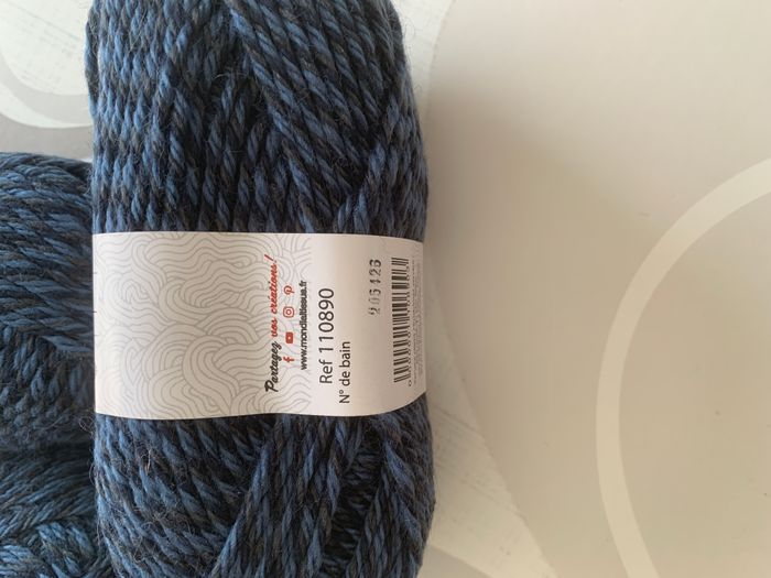 Pelotes de laine bleu gris - lot de 3 - photo numéro 2