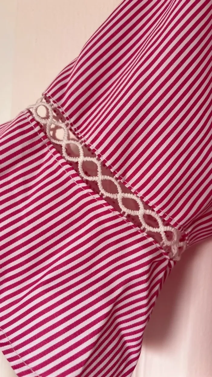 Haut rayures roses et blanches - photo numéro 3