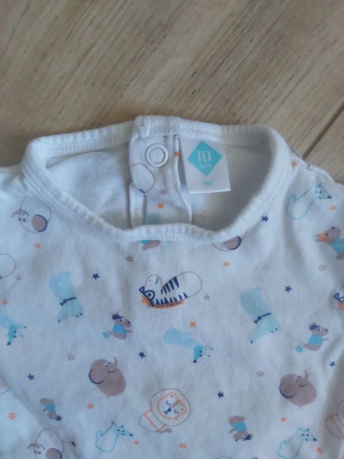 Grenouillère/pyjama coton été garçon Tex 3 mois (78) - photo numéro 2