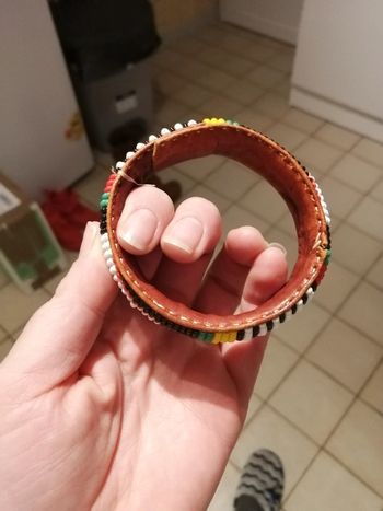 Bracelet cuir et perles