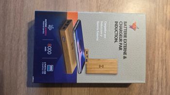 Powerbank 8000 mAh avec induction 5W bambou
en