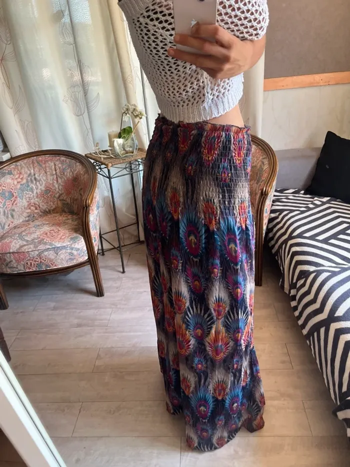Jupe longue maxi skirt vintage bohème champêtre hippie bohemian - photo numéro 3