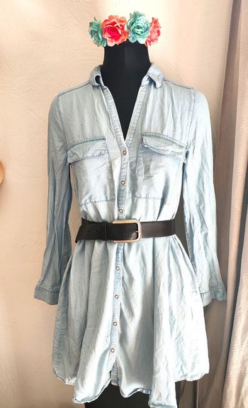 Robe chemise jean d'allaitement