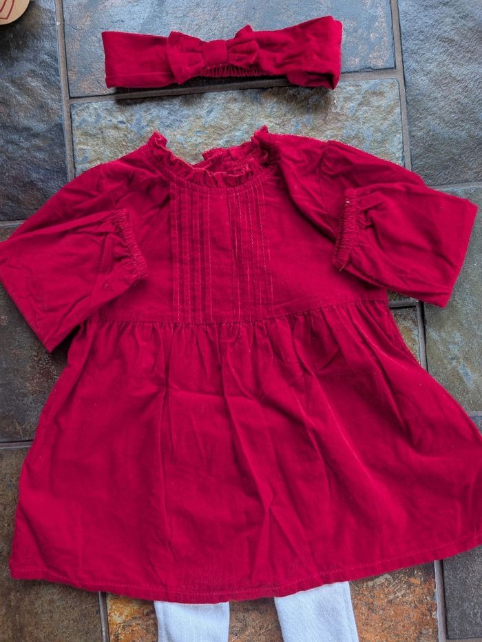 Robe rouge velours fête/ noël 9 - 12 mois Verbaudet CART 1 - photo numéro 3
