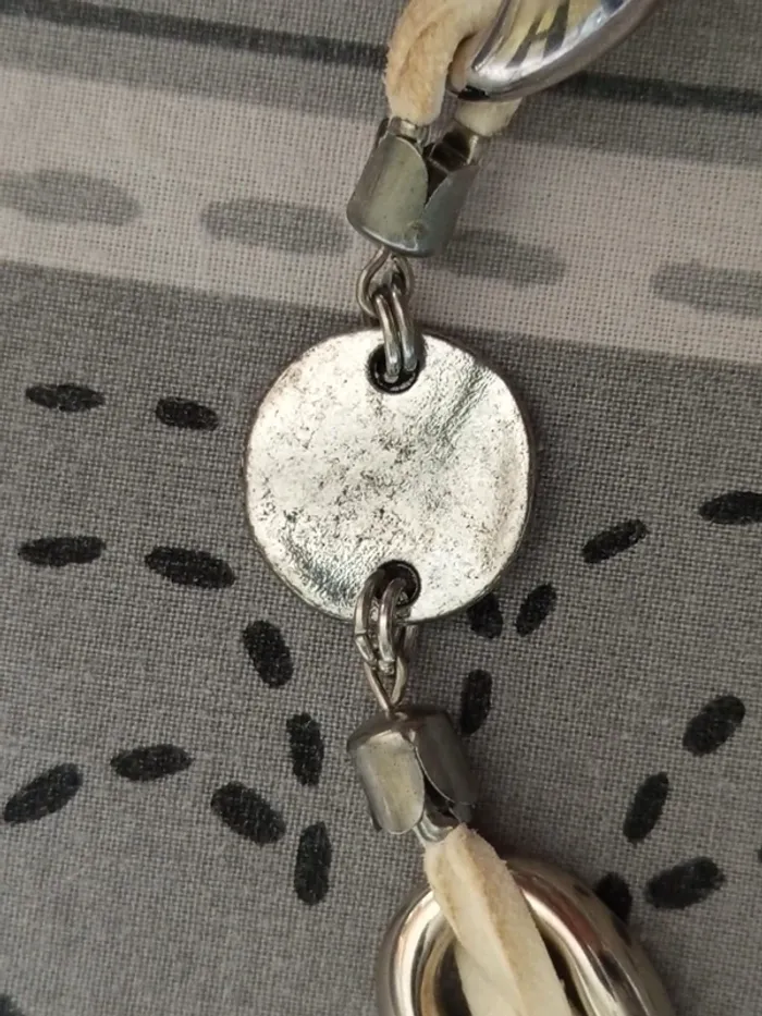 Collier gris blanc bréal vintage - photo numéro 5
