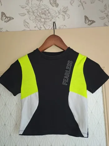 T-shirt Fitness femme XS Jennyfer noir jaune blanc tbe