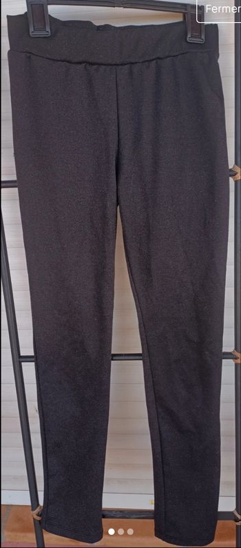 Pantalon fille noir pailleté, La Halle, 12 ans, bon état