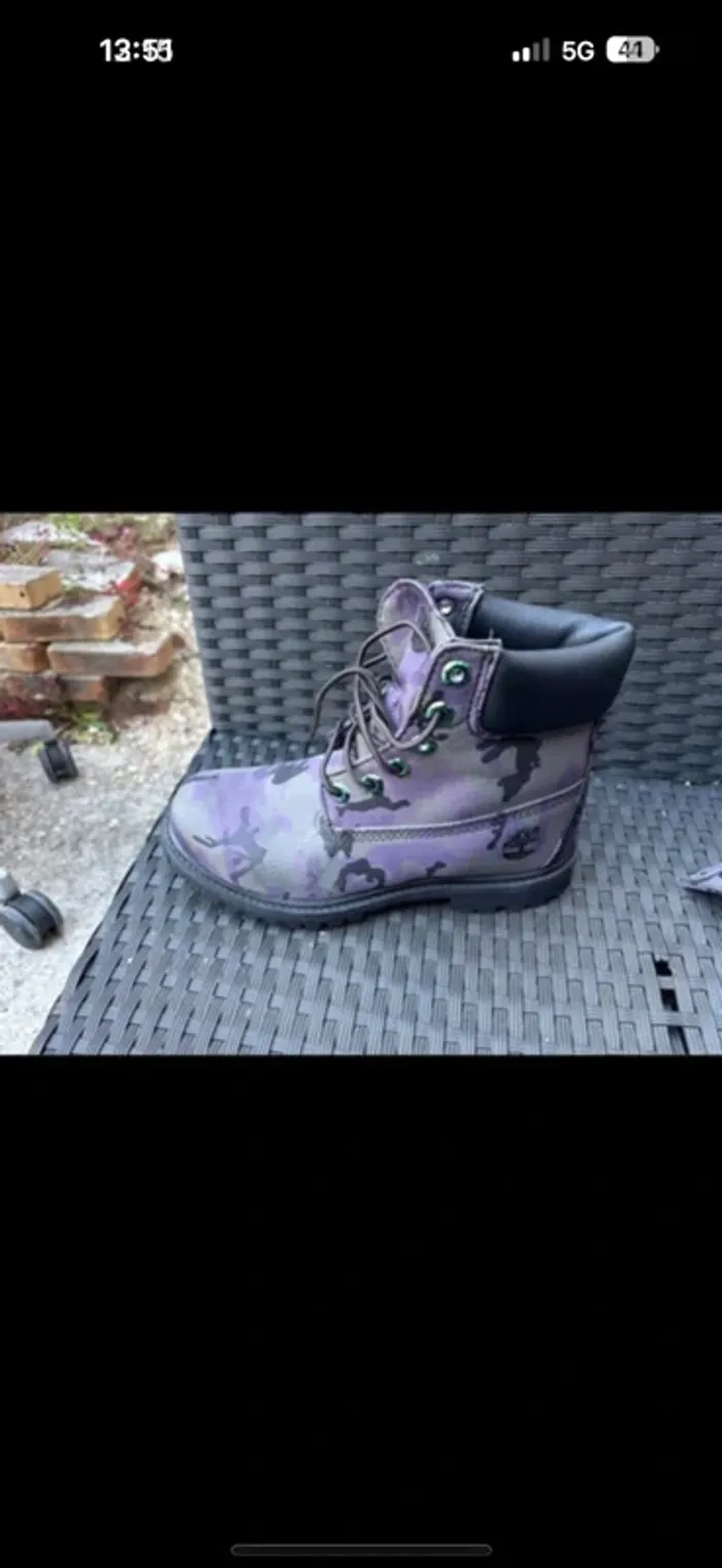 Timberland en tissu premium noir camouflage iris taille 37 - photo numéro 9