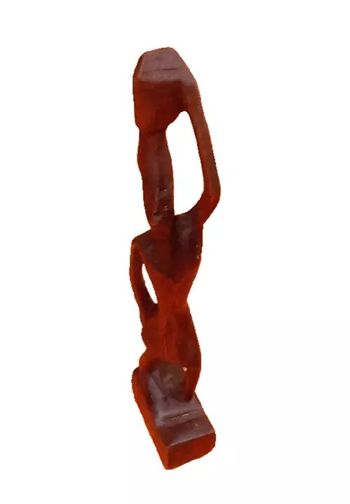Art Africain Statuette bois sculpté Porteuse