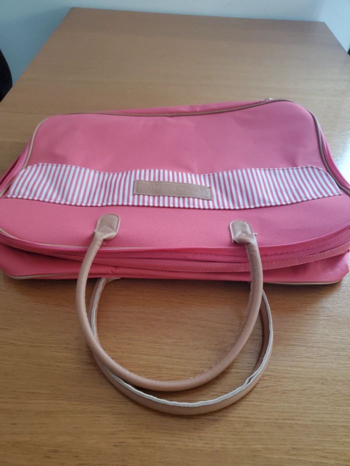 Valisette sac de voyage rouge corail - photo numéro 5