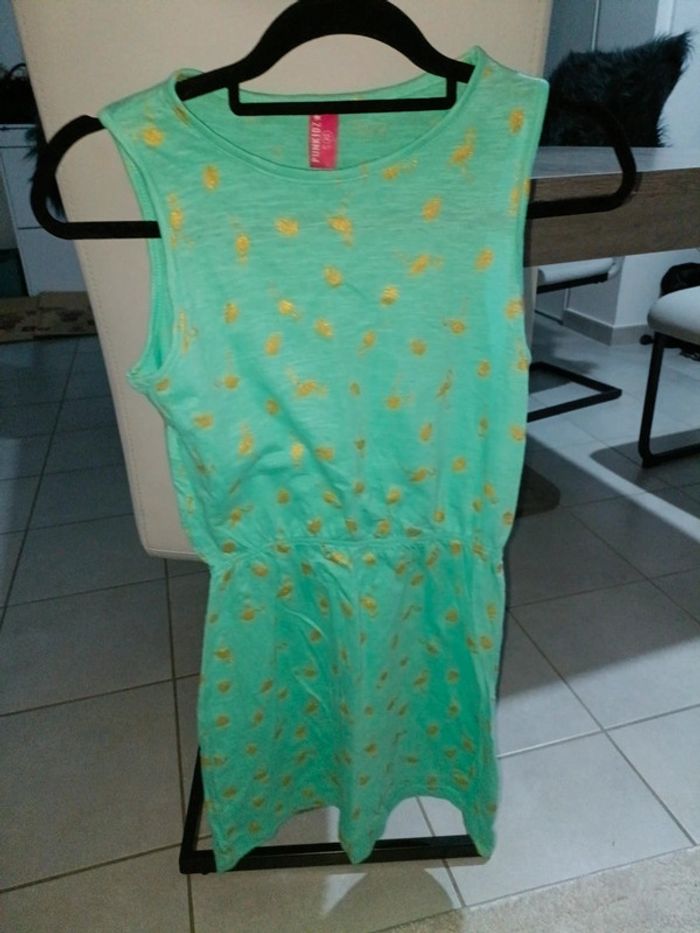 Robe fille 12 ans Punkids vert – 100% coton – Neuve 🌿