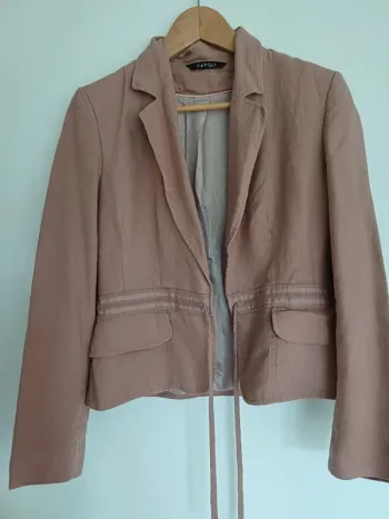 Veste Caroll en lin vieux rose NEUVE