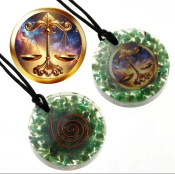 Collier pendentif orgonite astro balance