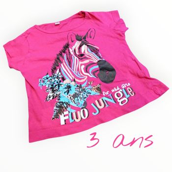 🦓👕 T-shirt motif zèbre – 3 ans 👕🦓