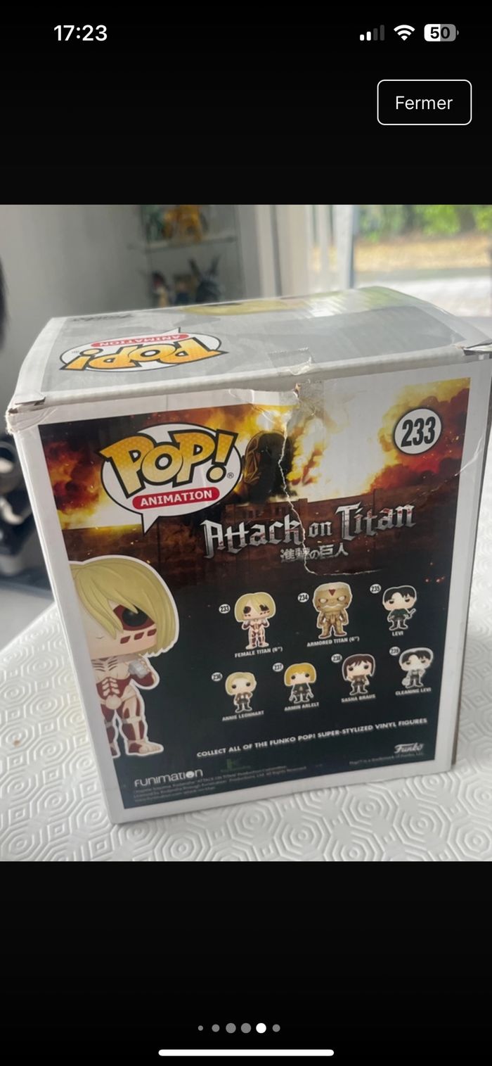 Figurine funko pop attack on titan - photo numéro 4
