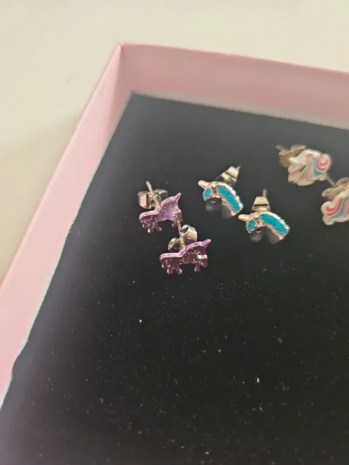 Lot de 3 paires de boucles d'oreilles Licorne - photo numéro 2