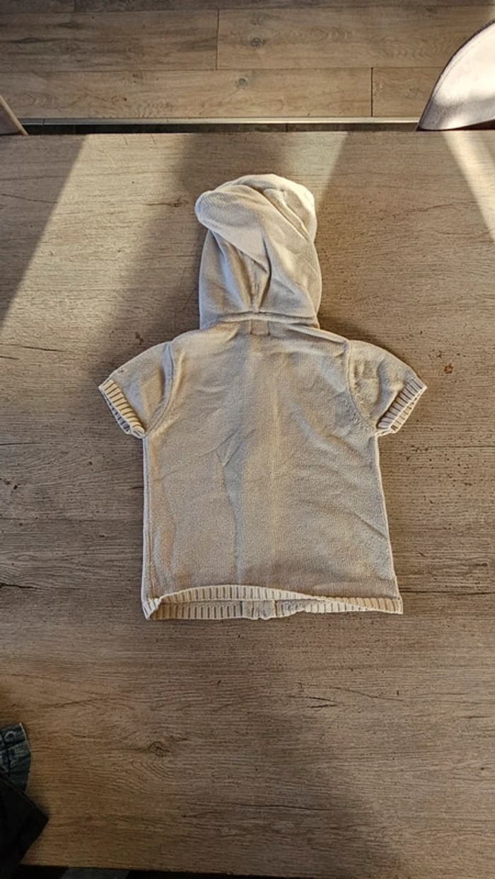 Gilet à capuche, beige à manches courtes, Esprit, 4/5 ans, nickel - photo numéro 9
