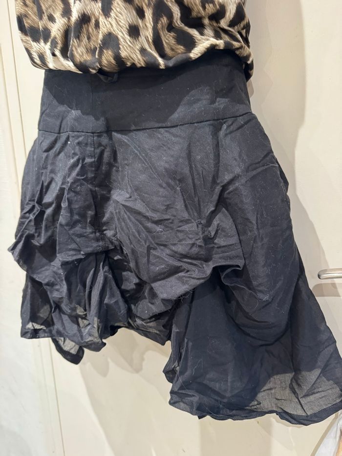 Minijupe Naf, Naf, taille 38 volant asymétrique, coton, noir - photo numéro 10