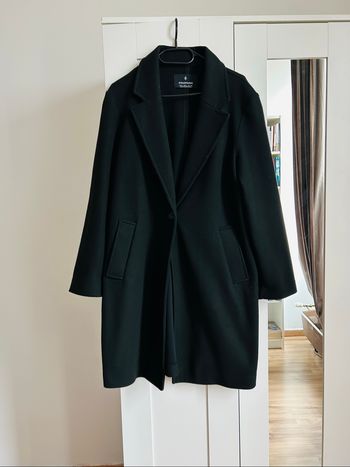Manteau noir uni Stradivarius Taille L