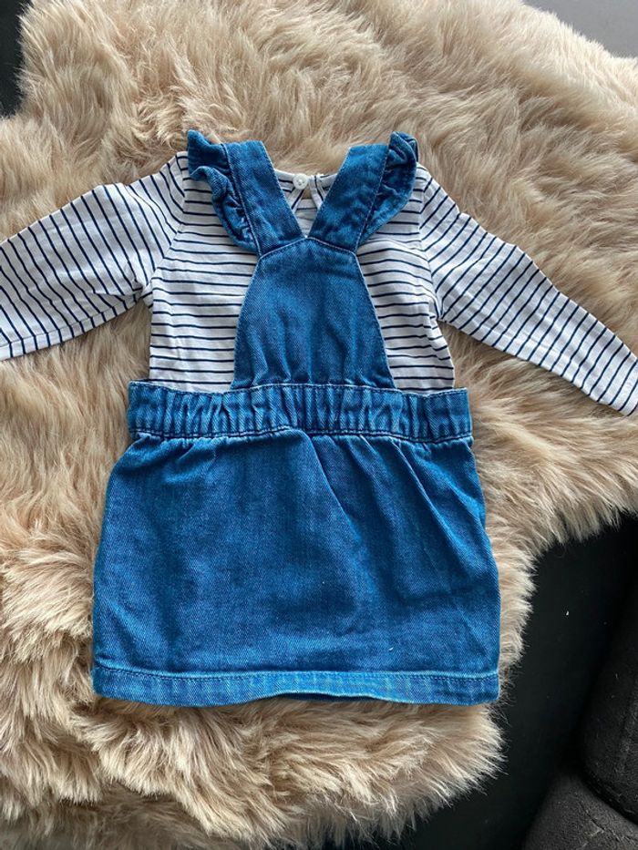 Lot robe jean + t-shirt ML - photo numéro 2