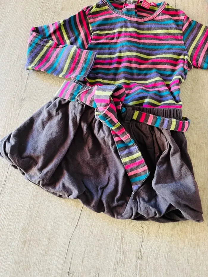 Tee-shirts et jupe bébé coloris Little marcel marque pik ouic - photo numéro 4