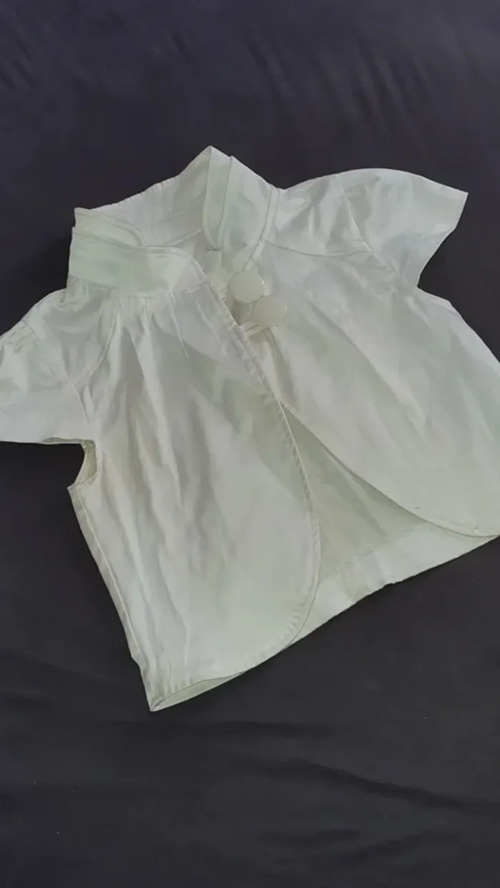 Veste blazer court blanc/crème