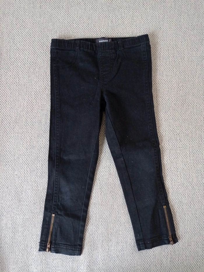 Blouse blanche et dentelle Okaïdi+ jean noir zip bas 4 ans - photo numéro 7