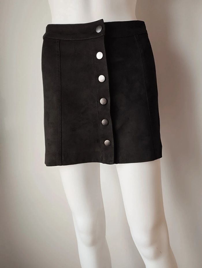 Mini jupe XS Zara noire effet daim